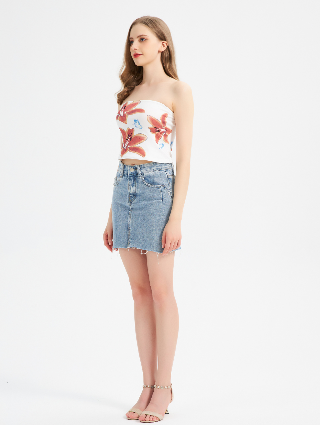 tiger lily tube top Lily Tiger Tube Top, White / XS