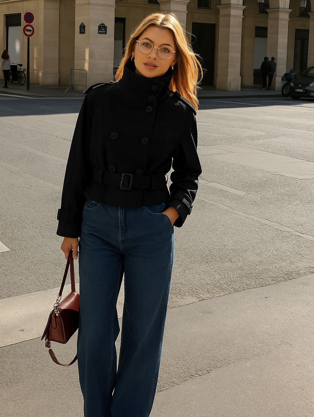 Talia Cropped Trench Coat