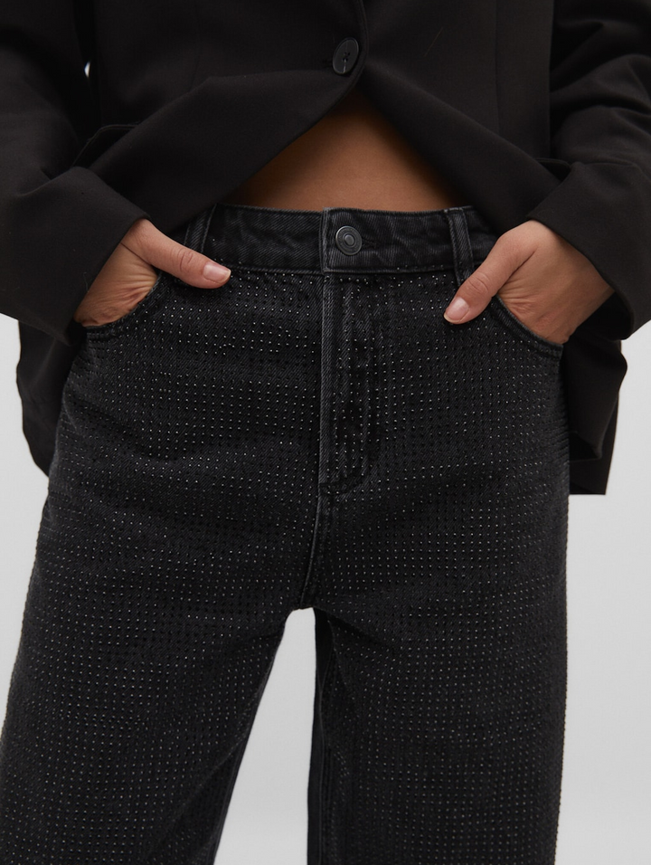 Zena Mid-Rise Rhinestone Jeans