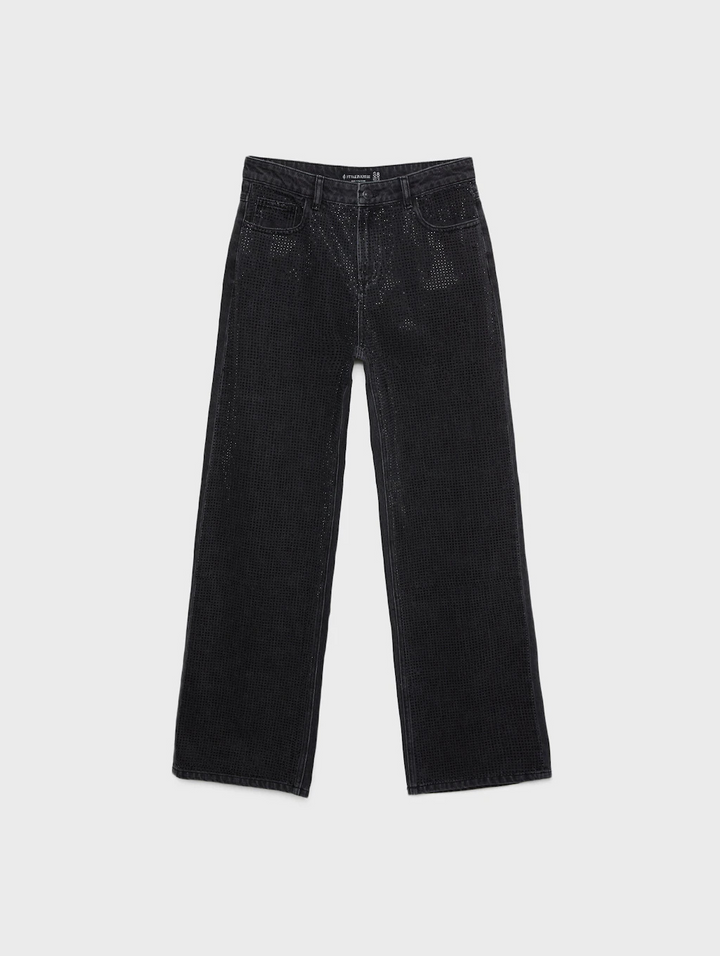 Zena Mid-Rise Rhinestone Jeans