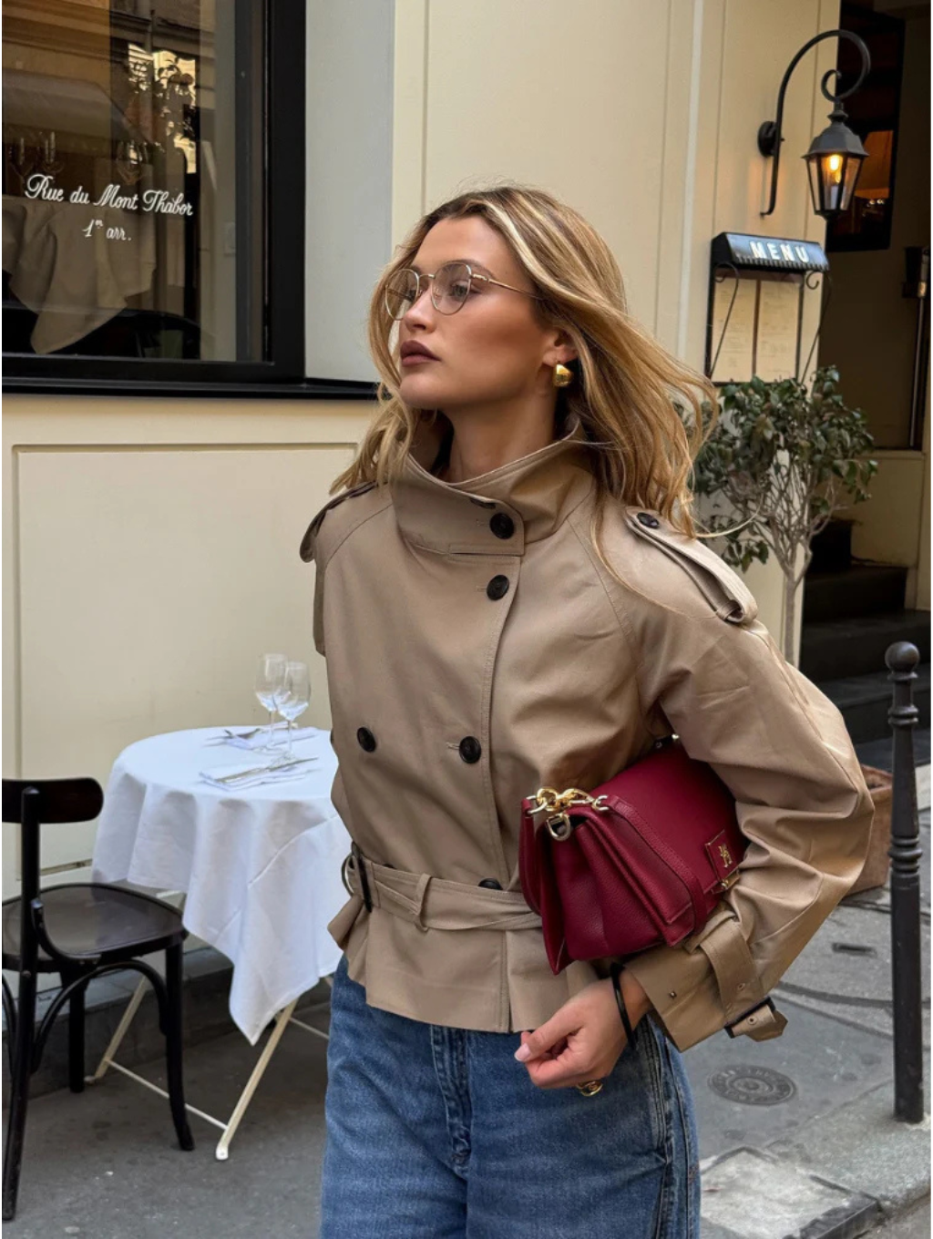 Talia Cropped Trench Coat
