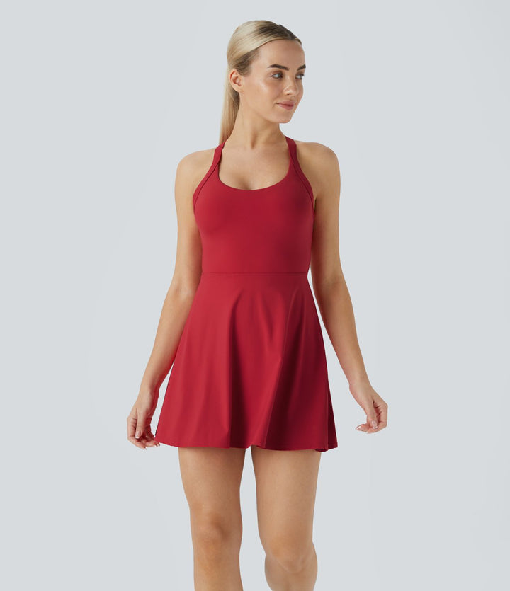 Anna Backless Twisted Flare Dress