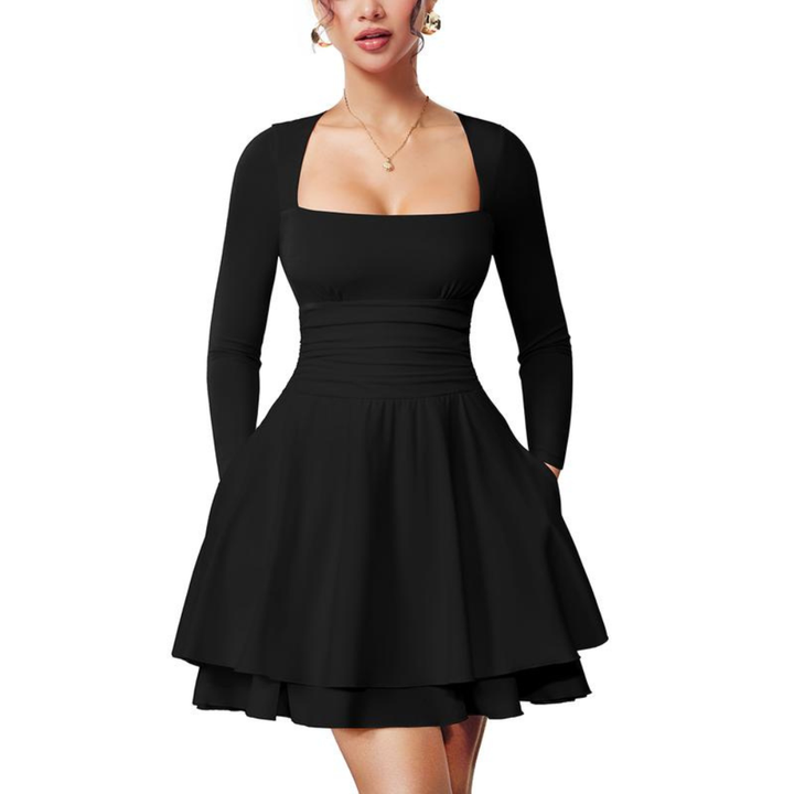 Margot Square Neck Ruffle Dress