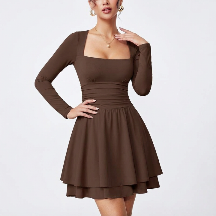 Margot Square Neck Ruffle Dress