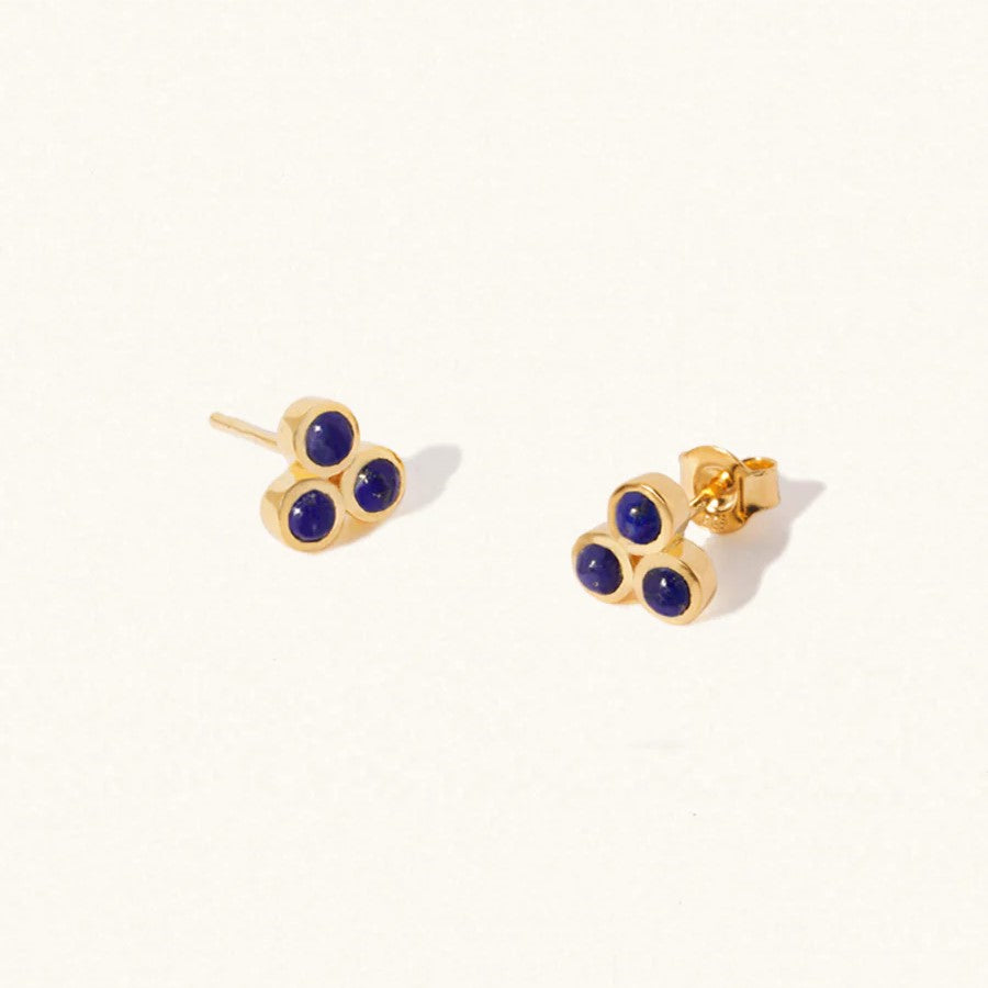Three Stone Stud Earrings