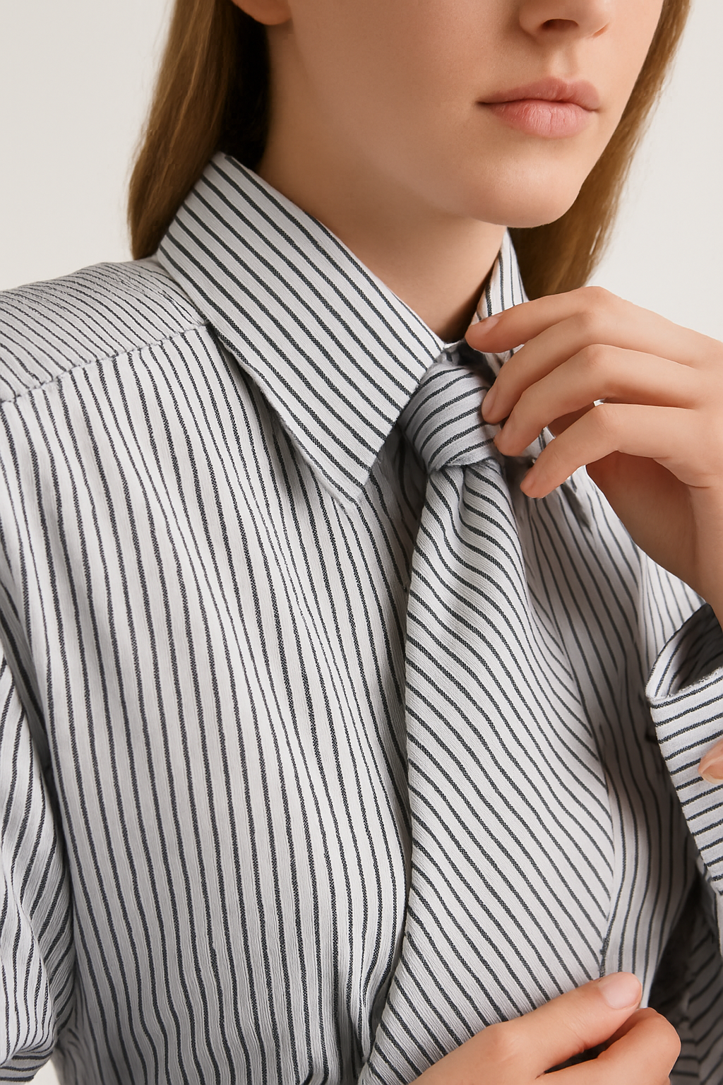Camille Sculpted Pinstripe Shirt