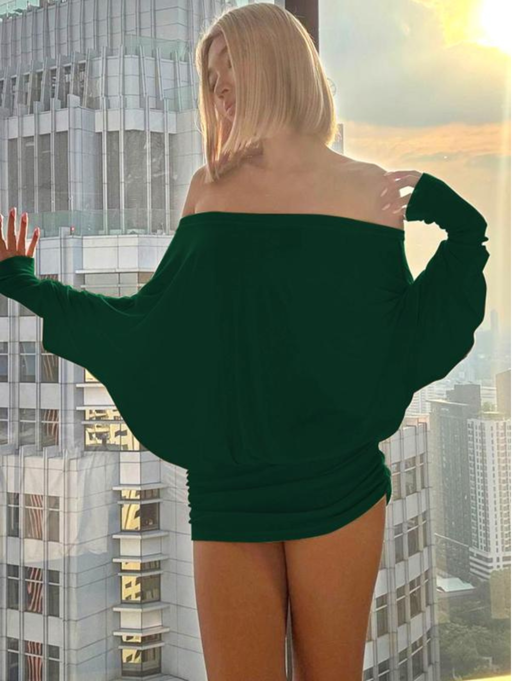 Maria Golden Hour Ruched Mini Dress