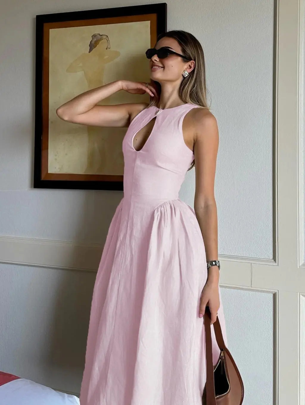 Sara Linen Midi Dress – Dianara